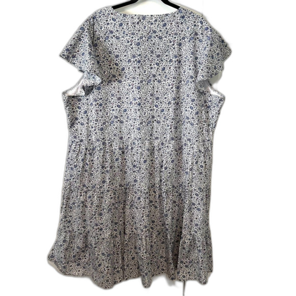NWT Lane Bryant White and‎ Blue Cotton Floral Dress in Size 24 - Picture 2 of 11